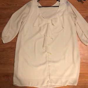 Ivory bow back dress